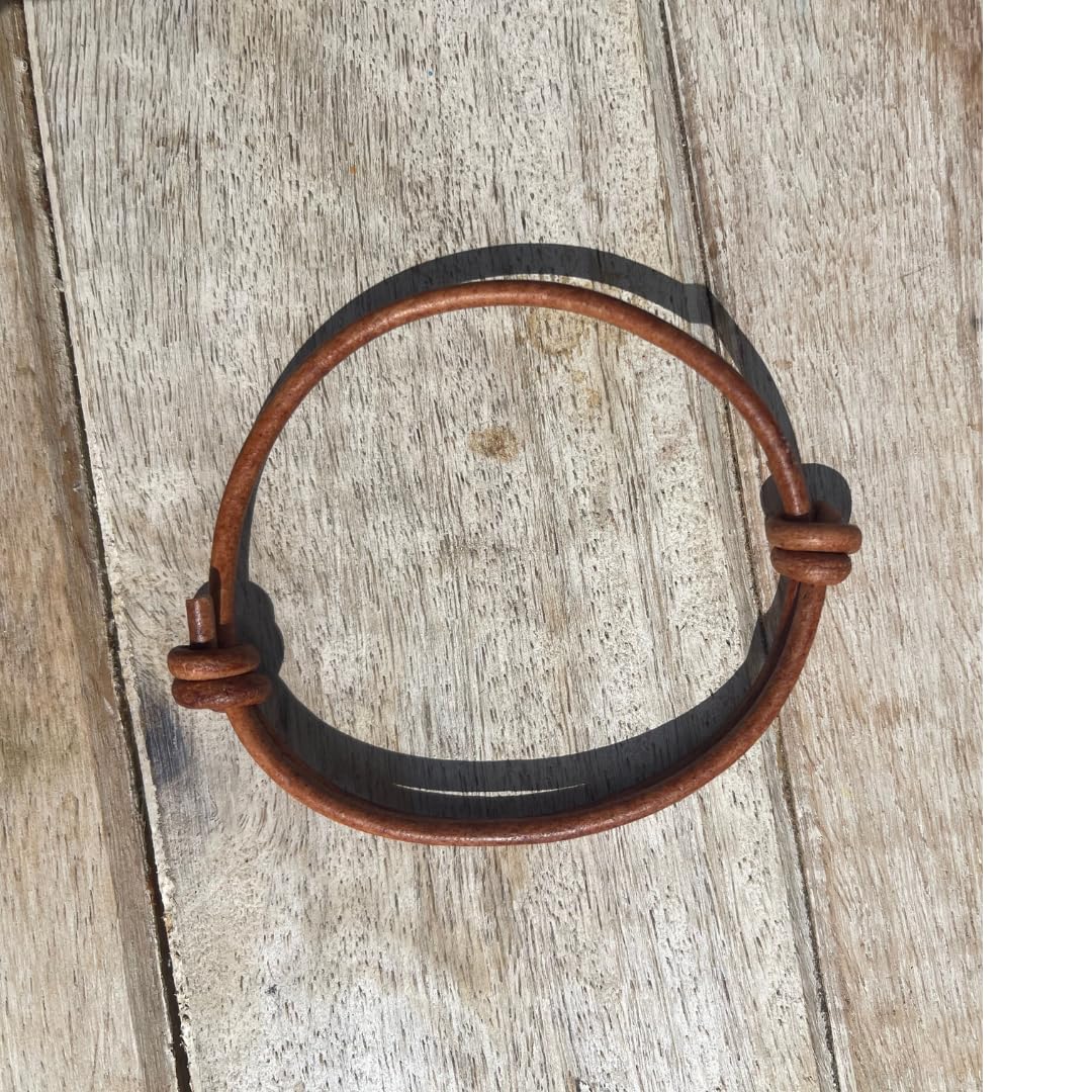 3 mm Men Genuine Leather Bracelet - Handmade Adjustable Cuff, Mens Minimalism Leather Wrap Wristband, Simple Accessories, Premium Leather, Women Gift To Boyfriend, Pulsera Hombre (Distressed)
