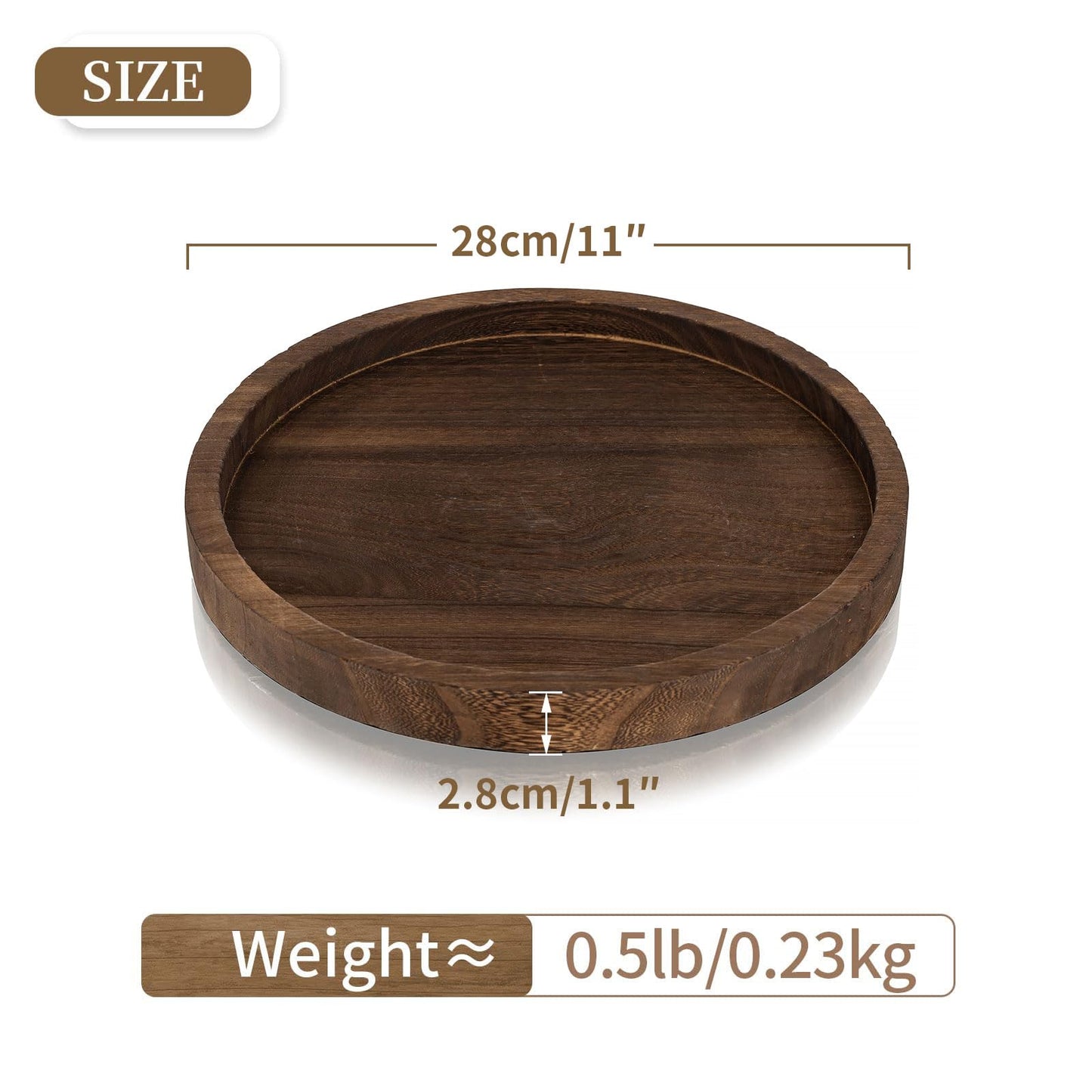 Hanobe Round Wooden Candle Trays: Rustic Candlestick Holder Tray Pillar Stand for Table Centerpiece - Farmhouse Coffee Table Decor for Living Room Kitchen Counter