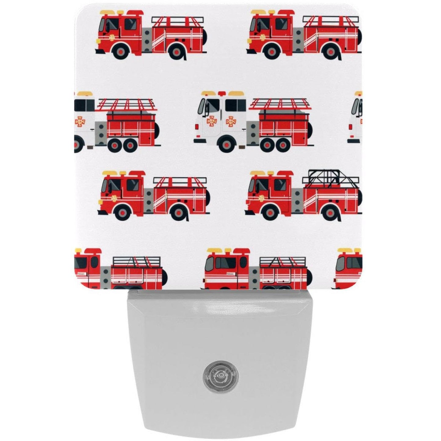 NEWzone Red Fire Truck Night Light Plug into Wall with Dusk to Dawn Light Sensors, Warm Nightlights for Bedroom, Bathroom, Hallway, Kitchen, Gifts Ideal for Girls Boys