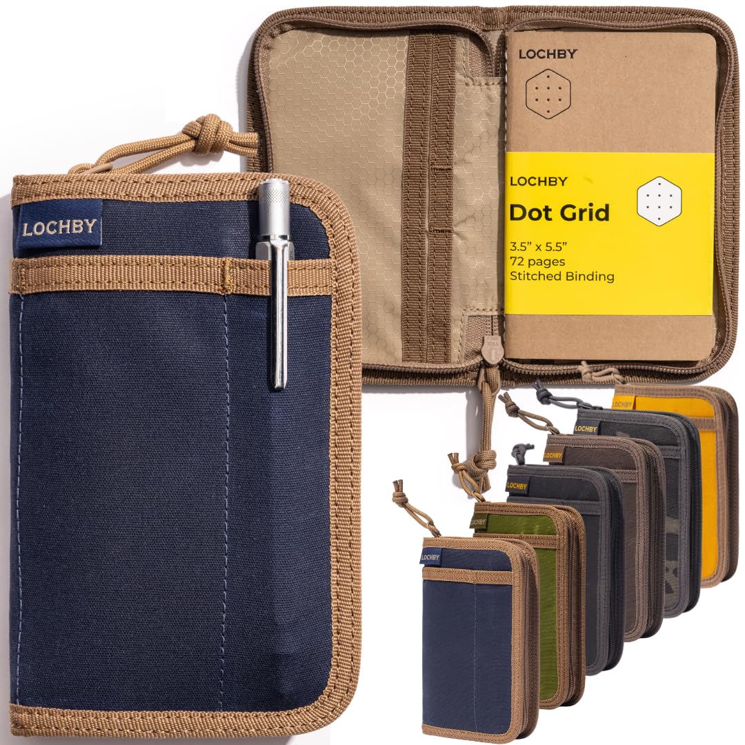 LOCHBY® Pocket Journal | Tomoe River 3.5" x 5.5" Notebook | Waxed Canvas | Ideal for Travelers & Daily Use, Fits Field Notes, Moleskine Cahier