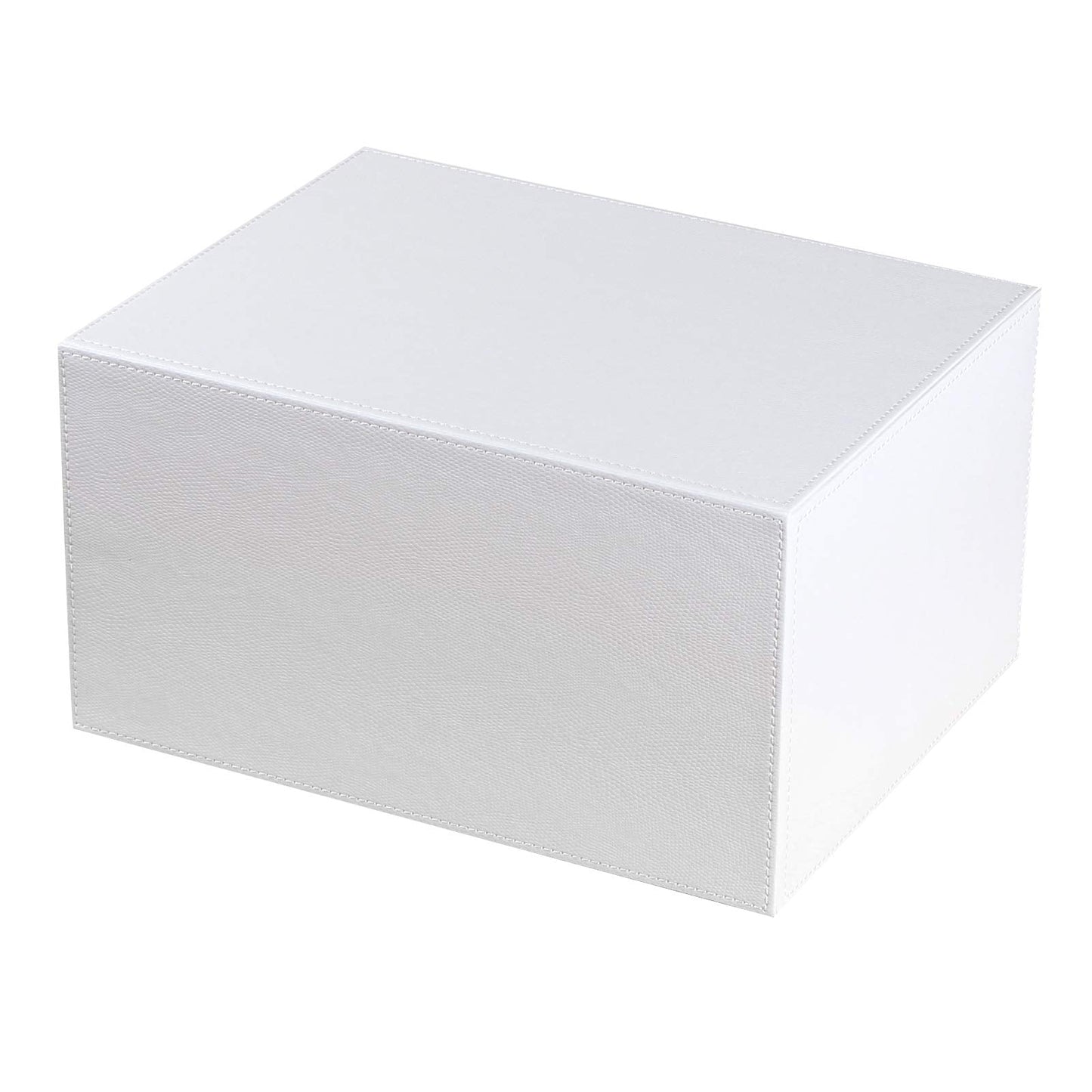 Arniche 3-Drawer Leather Desk Organizer with A4 File Holder-Stackable Modular Storage Box for Office Supplies,Files,Bills & Jewelry-Space-Saving Design for Home Office,Desk & Workspace(White)