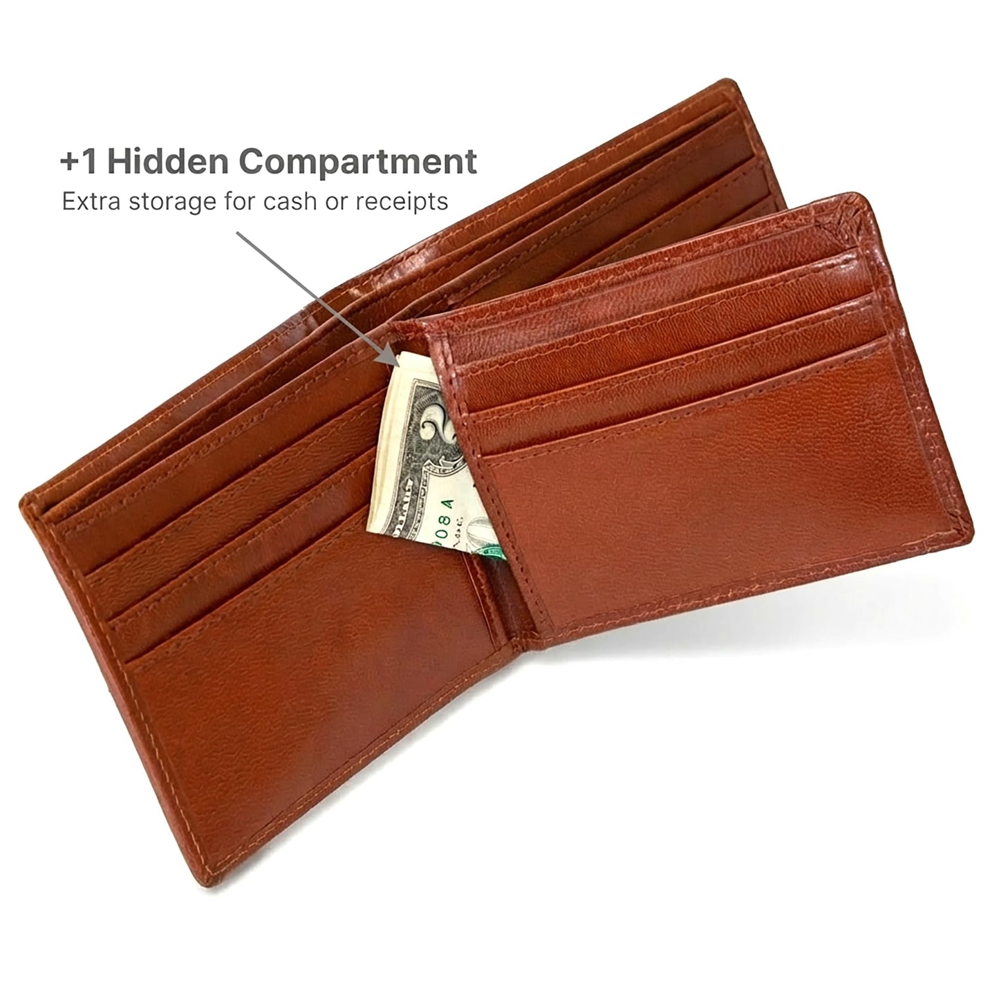 ID Stronghold Extra Capacity Bifold Wallet for Men - RFID Blocking Genuine Leather Wallet (Antiqued Brown)