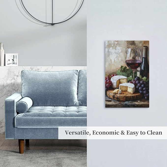 Decorative Art Light Switch Covers Wineglass & Artisanal Cheeses 1 Gang No Device Blank Switchplate Electrical Faceplate for Home Decor