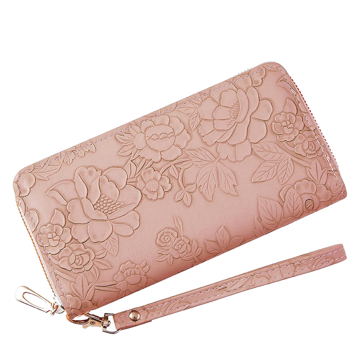 Bakurok Womens Wallet RFID Wristlet Wallet for Women Cute Floral Leather Credit Card Holder Wallet Ladies Clutch Long Purses