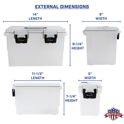 Sheffield 12722 Storage Bins With Lids, 2-Pack Stackable Storage Bins, Made in USA, Lockable and Water-Resistant Containers with Lids, Plastic Containers for Home, Classroom, and Dorm