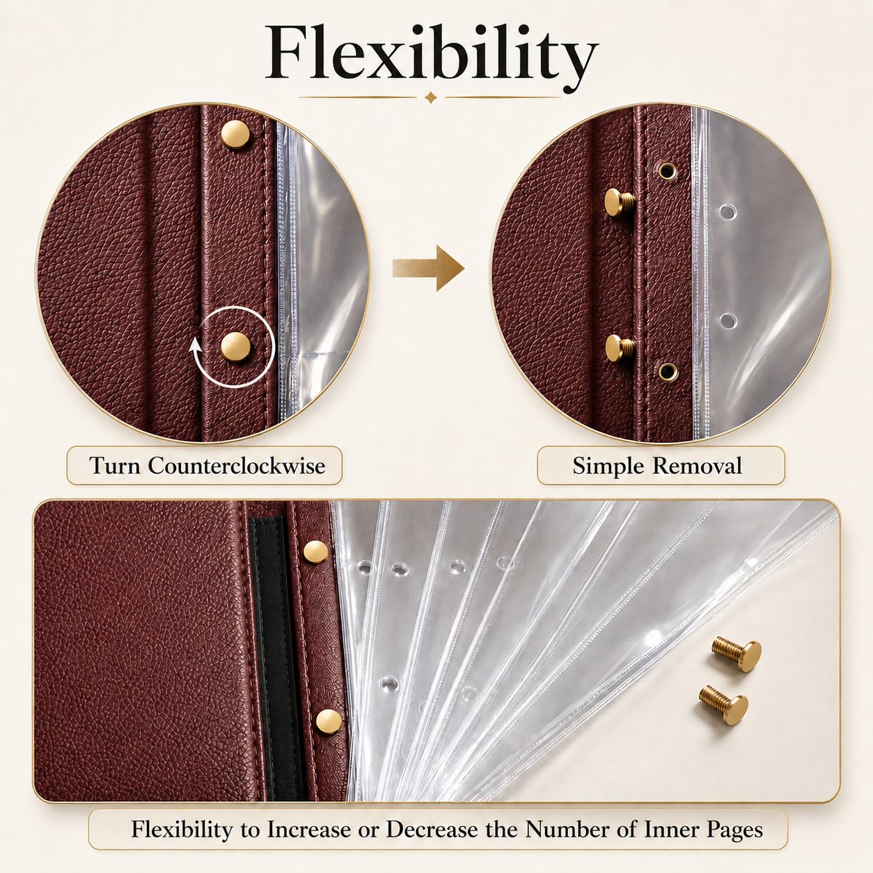Premium Faux Leather Menu Cover 2-Pack | Stylish & Durable 8.5 x 11 Inch | Restaurant Menu Books with 7 Pages (14 Views) | Perfect for Wine Lists, Cafes, Bars & Hotels
