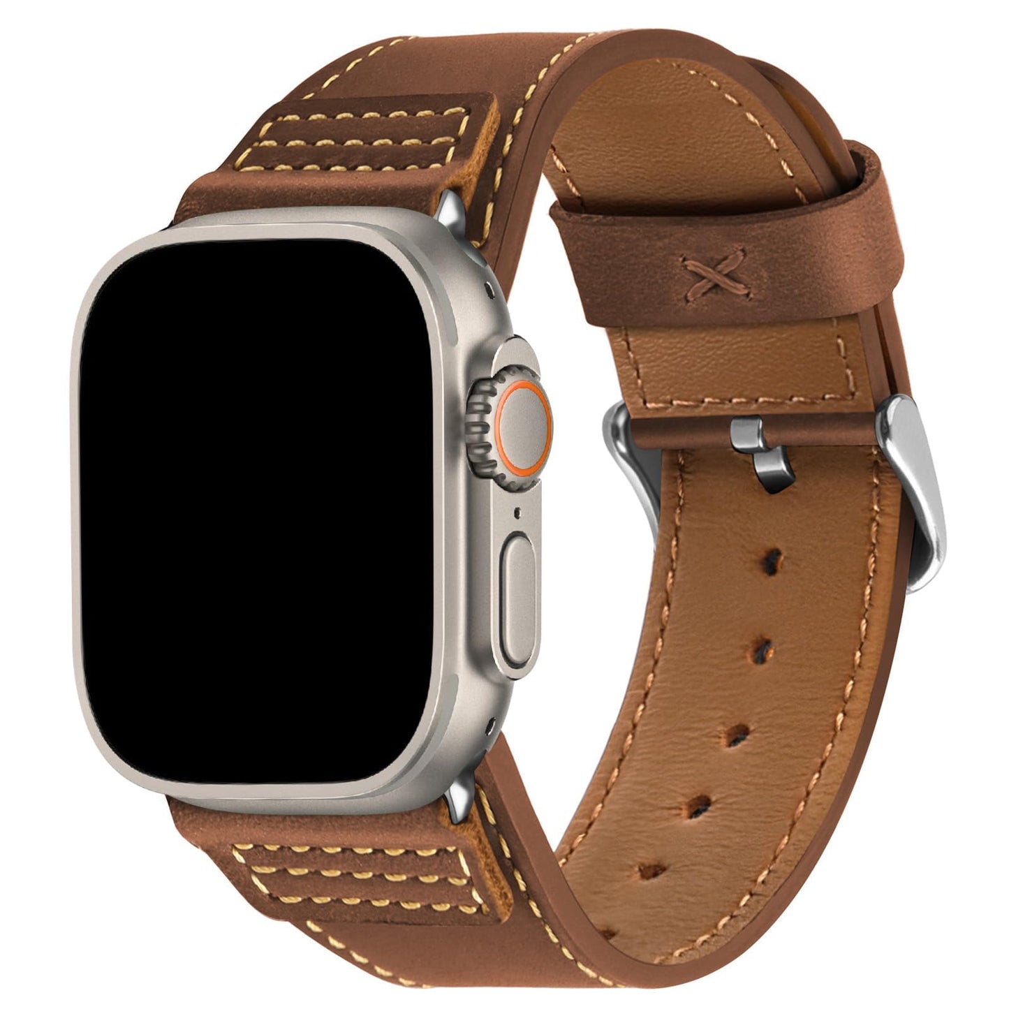 Wristitani Leather Bands Compatible With Apple Watch Band Ultra 3/2/1, 49mm 46mm 45mm 44mm 42mm For Men, Top Genuine Leather Replacement Vintage Strap for iWatch SE3/2/1 Series 11 10 9 8 7 6 5 4 3