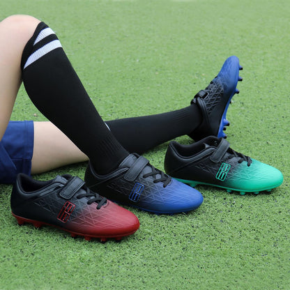 brooman Kids Firm Ground Soccer Cleats Boys Girls Athletic Outdoor Football Shoes (2,Black Green)