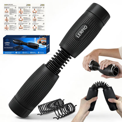 Lerpio Forearm & Wrist Trainer, Adjustable Resistance Grip Strength with Interchangeable Springs Design, Beginner to Advanced Portable Arm Workout Equipment for Home, Gym, Office (Black)