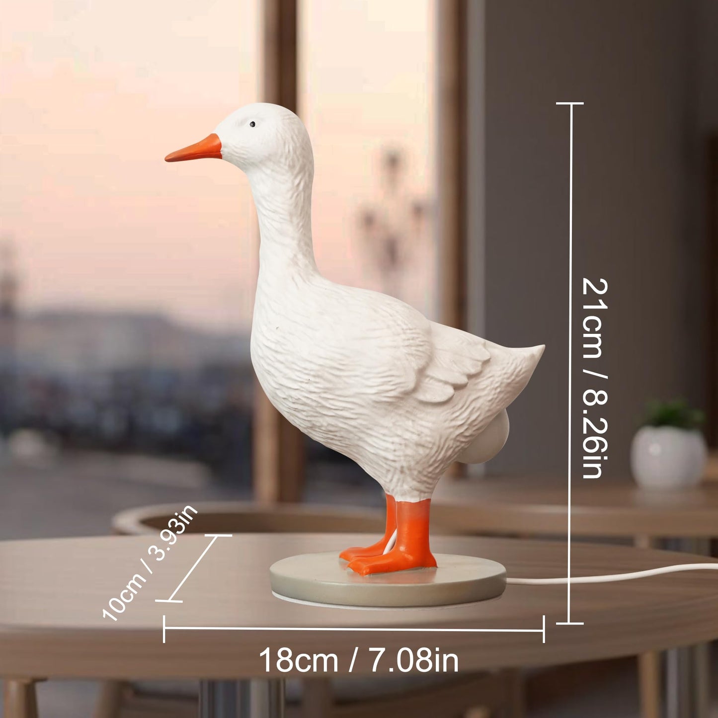 Attivolife Duck Egg Lamp, Funny Duck Gift with Egg in Butt Lifelike, LED Goose Night Light with USB & Stepless Dimming, Resin Table Light Decor Birthday Christmas Gifts for Kid Friend