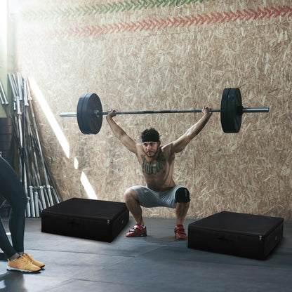Foilswirl 2 Pack Weightlifting Crash Pad Black Silencer Weightlifting Drop Pads with PVC Leather Cover Barbell Deadlift Mat 20 x 20 x 6 Inches for Climbing Sport Supplies