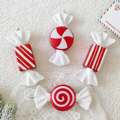 14 Pcs Christmas Candy Ornament Set Christmas Tree Lollipop Candy Crutch Candy Cane Pattern for Xmas Crafts Indoor Outdoor Home Decorations