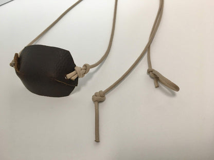 Desert Sand Paracord and Leather Cupped Pouch Shepherd Sling Handmade by David The Shepherd