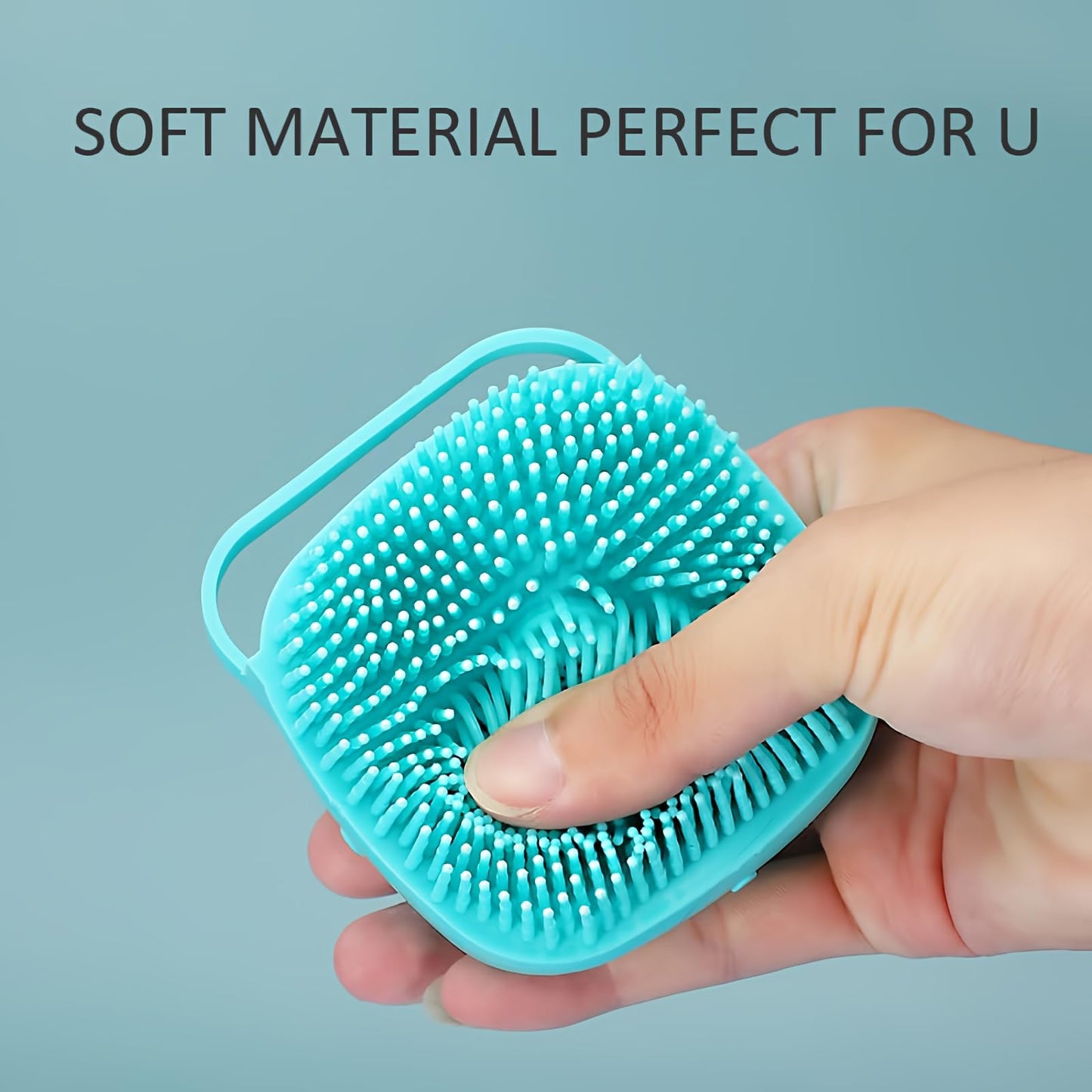 Bath Brush Scrubber Soft Silicone Pet Shower Grooming Shampoo Massage Dispenser For Short Long Haired Dogs And Cats (Blue+Pink)