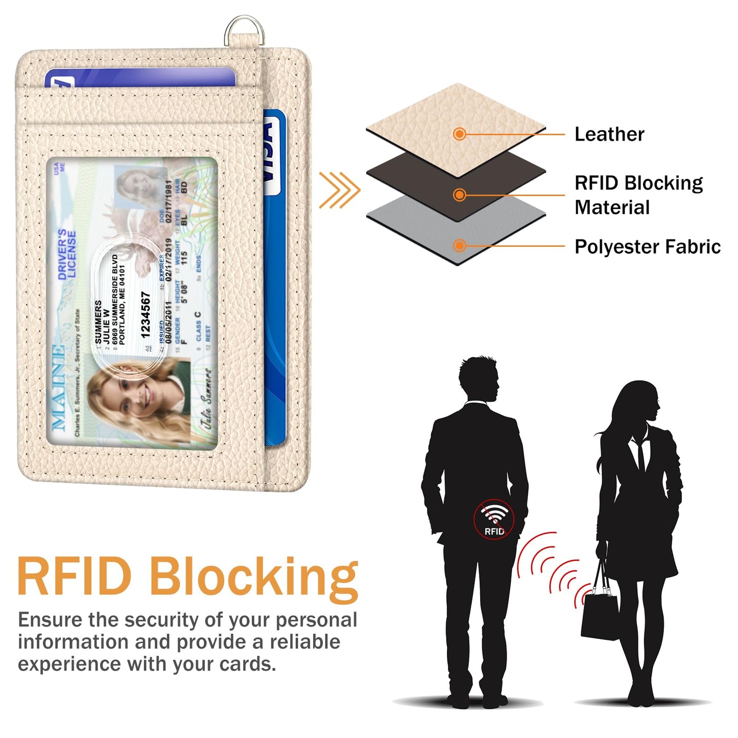 Yonlevres Credit Card Holder for Women, Slim RFID Wallet Front Pocket Small Card Holder, Travel Card Case ID Window PU Leather Cute Funny Thin RFID Blocking Card Organizer Gifts Girls Ladies