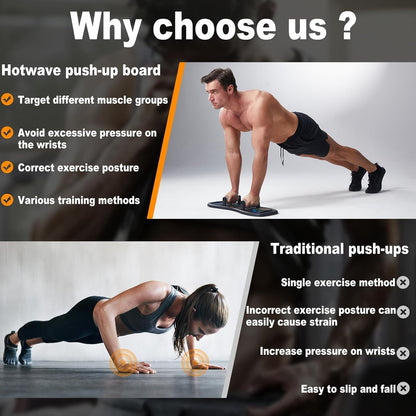 HOTWAVE Push Up Board, Portable Pushup Board for Men, Foldable Push-up Board, Multifunctional Push Up Board-20 in 1 at Home Gym, Pushup Handles for Chest Muscle Exercise Strength Training Equipment