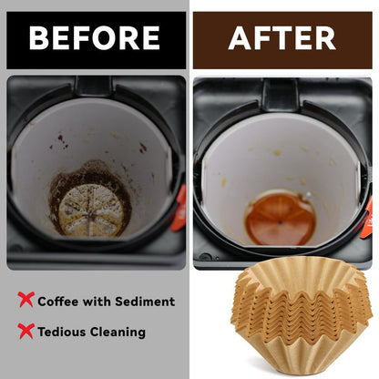 Basket Coffee Filters Compatible with OXO Coffee Maker, 100 Pcs Brown Unbleached Disposable Filter Paper for OXO 8 Cup Single-Serve Brew Basket