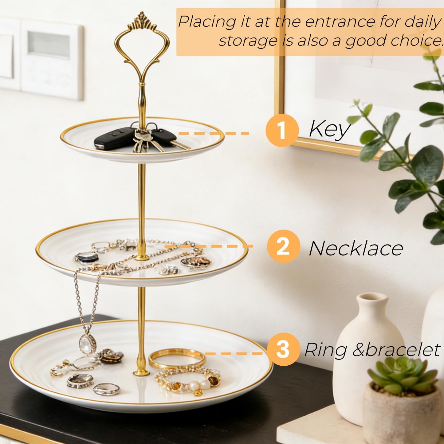 Goaste 3 Pack Tiered Cupcake Stand, Plastic Cupcake Stand Tower, 3 Tier Round Shape Dessert Serving Tray, White Cookie Candy Buffet Stand for Tea Party, Baby Shower, Wedding, Birthday, Christmas