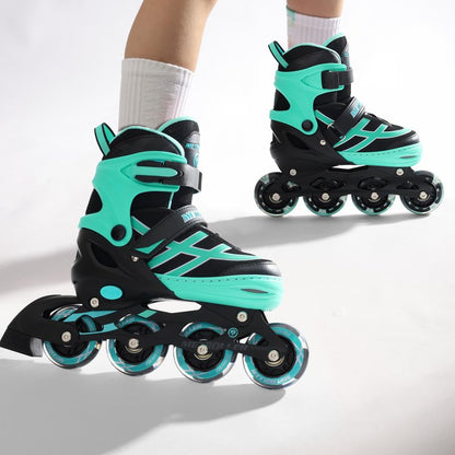 METROLLER Inline Skates for Girls Boys Ages 5-8 8-12 Adjustable Illuminating Wheels Inline Roller Skates for Youth Kids Outdoor Blades