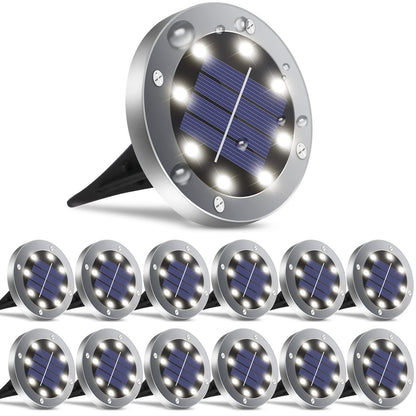 OULONGER Solar Lights Outdoor,12 Pack Solar Lights Outdoor Waterproof,Garden Ground Light Landscape Lighting for Outside Patio Pathway Yard Lawn Driveway Deck Step Walkway(White Light)
