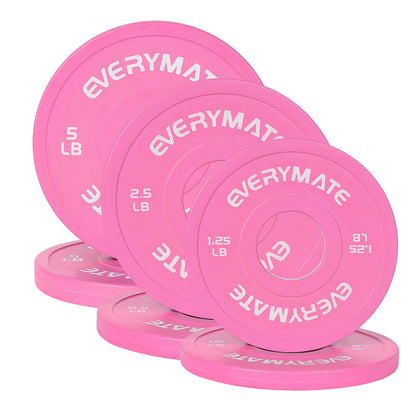 EVERYMATE Change Weight Plates 1.25LB 2.5LB 5LB Set Fractional Plate Olympic Bumper Plates for Cross Training Bumper Weight Plates Steel Insert