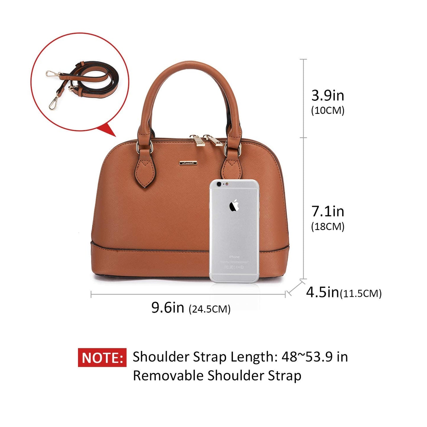 Small Crossbody Bags for Women Classic Double Zip Top Handle Dome Satchel Bag Shoulder Purse Brown