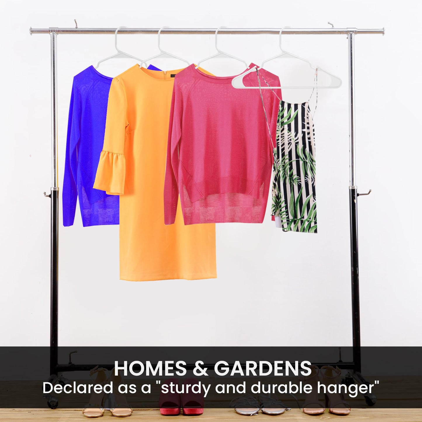 Utopia Home - Plastic Hangers 50 Pack - Space Saving Clothes Hanger - Durable and Strong Closet Organizers and Storage Makes It Ideal Apartment or Dorm Room Essentials for Girls or Guys (White)