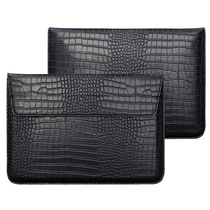 LCMOCICO Crocodile Grain PU Leather Flap Style Case Bag Laptop Sleeve for MacBook Air 15 inch 2026-2023 A3448 M5 M4 M3 M2 Notebook Bag for Mac Pro 16 A3428 A3429 2019-2026 Pro 15 2012-2019, Black