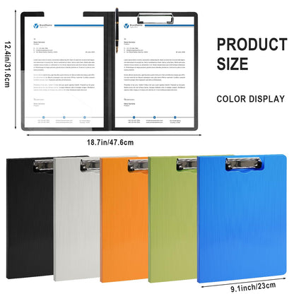 MUYICS Foldable Clipboard, 5 Pack A4 Clipboard Folder with Pocket, File Cover Office Folder Clipboards, 360 Degree Foldable Binder Clipboards for Office, School or Medical Field, Black