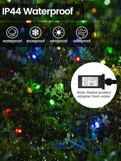 Smart Color Changing Christmas Lights with Remote & APP,208FT 600 LED RGB Dimmable Christmas String Lights, Waterproof Fairy Twinkle Light for Indoor Outdoor Xmas Tree Wedding Holiday Decorations