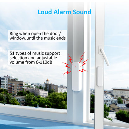 Wireless Door Sensor Chime, Door Open Alarm When Entry Business/Office/Store (500ft Range 51 Ringer Adjustable Volume) Home Alert Bell for Kid/Toddler Safety