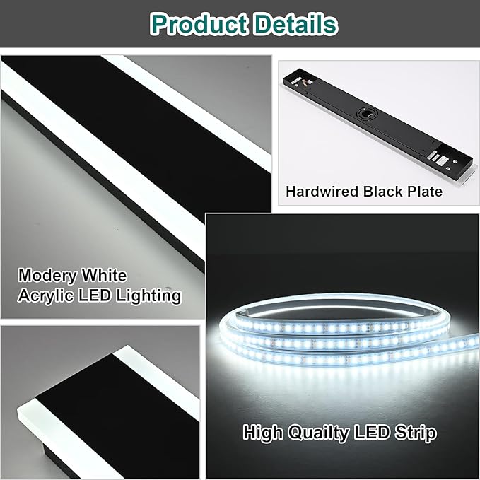 2PCS 40in LED Long Wall Light, Outdoor Wall Light Fixtures,Dimmable Wall Sconce Long LED Linear, Exterior Front Porch Light 3000-6000k,Outdoor Light Fixtures Wall Mount for Courtyard Exterior