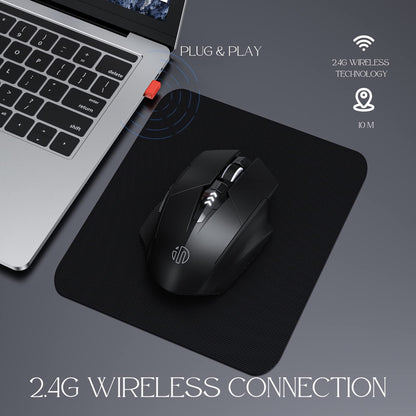 Wireless Mouse,Rechargeable Mouse 2.4G USB(Battery Level Visible) Ergonomic Computer Mouse,3 Levels DPI,Silent Wireless Mice for Laptop PC Computer(Black)