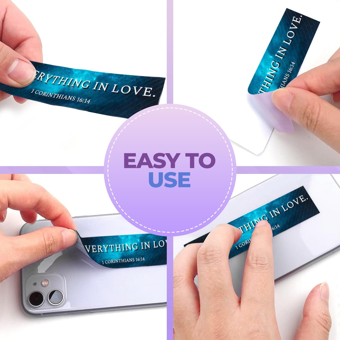 Christian Sensory Stickers for Anxiety Relief – 60 Scripture-Based Fidget Strips with Keychains for Calm, Focus, and Bible Study
