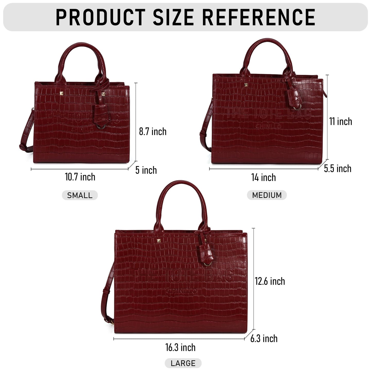 Chinllo Tote Bag for Women Top Handle Satchel Purse and Handbags Compartment with Shoulder Strap (D.Red-Lc)