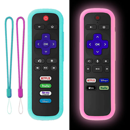 Silicone Protective Controller Cover fits for Roku TV Voice Remote | Element Roku | Westinghouse Roku TV Controller Cover,Glow in The Dark
