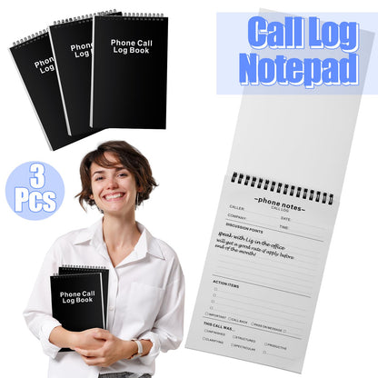 Faccito 3 Pcs Call Log Notepad for Work Phone Log Book for Office with Notes Phone Message Book with Action Items-phone Call to Do List for Work 80 Sheets