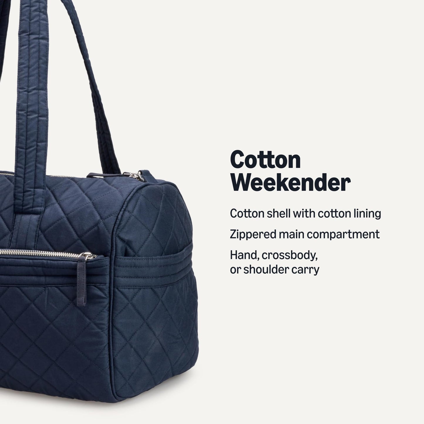 Amazon Essentials Women's Quilted Weekender Duffel Gym Bag with Trolley Sleeve, Navy, One Size