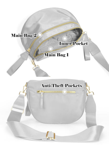 Pure Colour Crossbody Bag Bum Bag for Women,Spacious Purse Fanny Packs Belt Bag,Oversized Bum Bag (Colour Bum Bag-Beige)