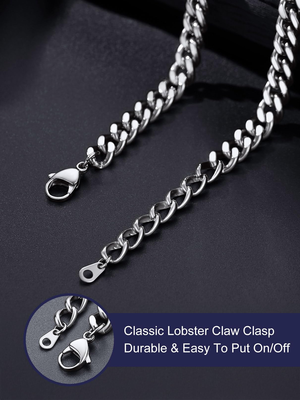 Bandmax Barbed Wire Chain Choker Necklace 16Inch 9MM Stainless Steel Barb Wire Link Chains Punk Emo Gothic Alt Grunge Street Style Thorn Chain Jewelry for Men Women