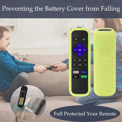 Silicone Protective Controller Cover fits for Roku TV Voice Remote | Element Roku | Westinghouse Roku TV Controller Cover,Glow in The Dark