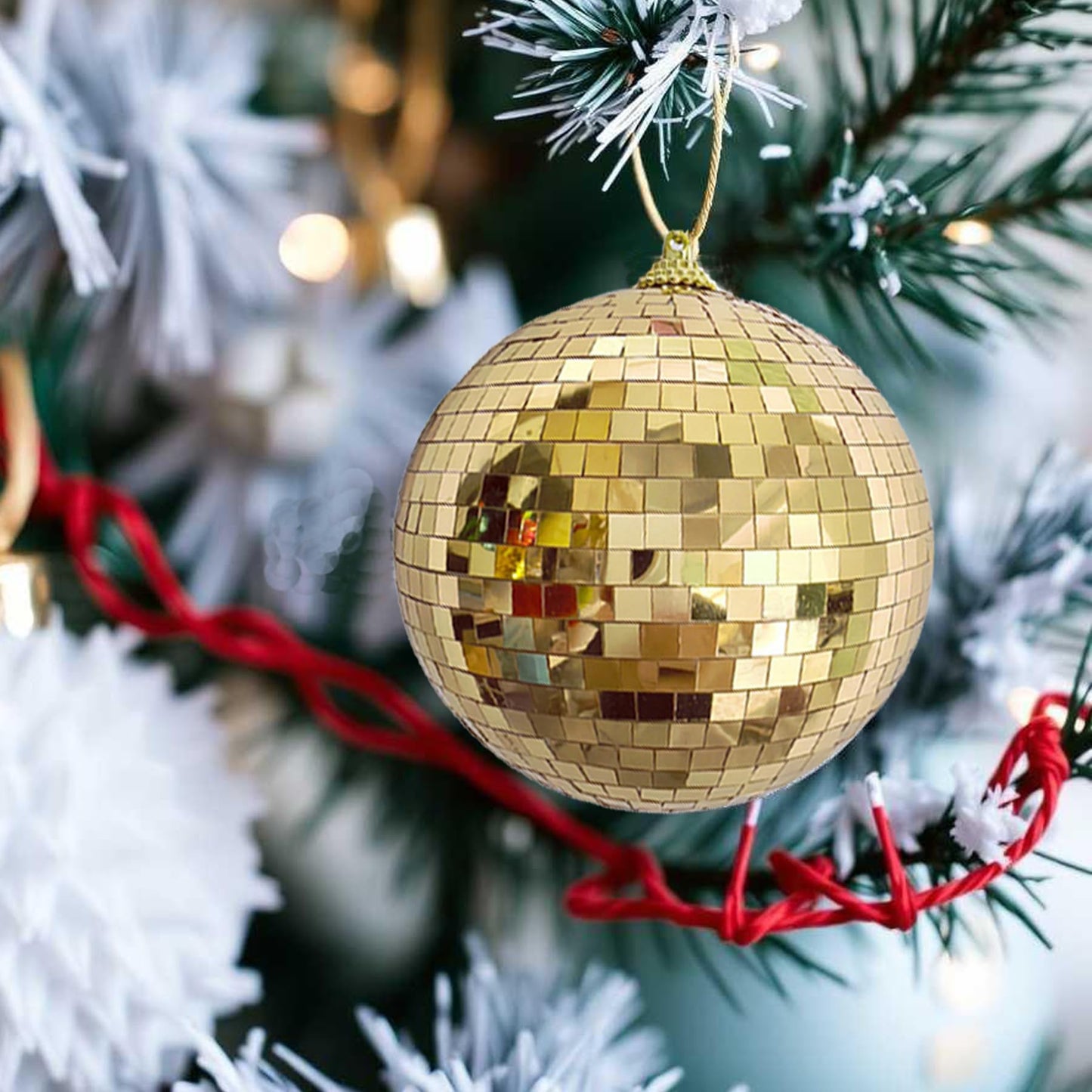 ZHANYIGY 4Pcs Christmas Balls Ornaments for Xmas Tree - Shatterproof Christmas Ball Xmas Tree Decorations Hanging Ball Gold PET 4in x 4 Pack