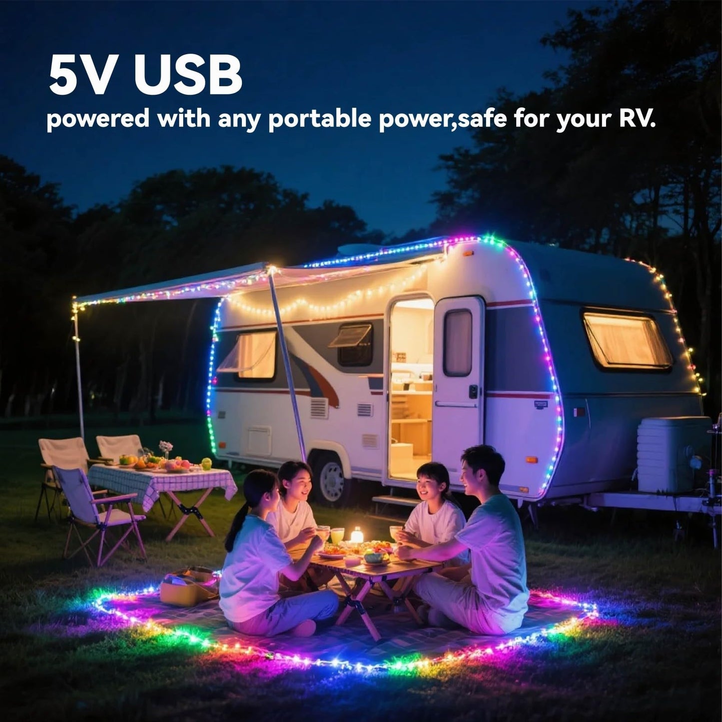AI Smart Color Changing Fairy Lights, 32.8ft RGB+IC Offline Voice Control Light Twinkle No App/No WiFi Required,Dimmable Xmas Music Sync Lights for Kids Bedroom, Party, 7 Colors & 13 Lighting Modes