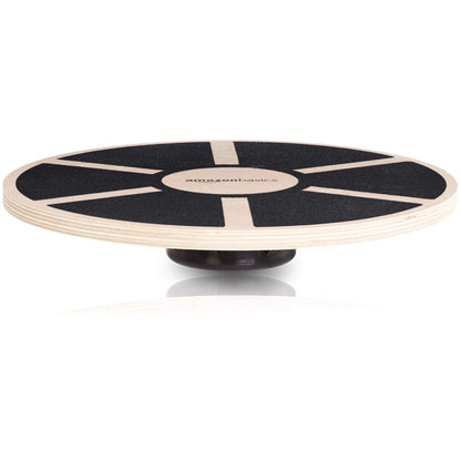 Amazon Basics Wood Wobble Balance Trainer Board, Slip Resistant, for Exercise and Core Strength, 265 lb Weight Capacity, Black