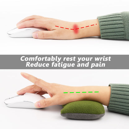 Large Mouse Wrist Rest Bean Bag, Ergonomic Mouse Support Pad Filled Ergo Beads for Computer, Laptop, PC Gaming (Green)
