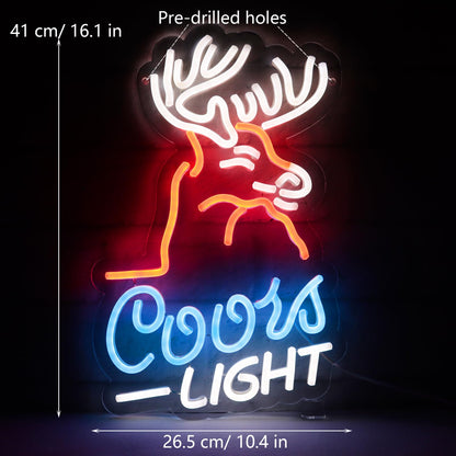 JFLLamp Crs LIGHT Neon Signs for Wall Decor Neon Lights for Bedroom Led Signs Suitable for Man Cave Bar Pub Restaurant Christmas Birthday Party Gift Led Art Wall Decorative Crs Light Bar Sign, 5V Usb Power, 17*11 Inch(Azure+red+white）