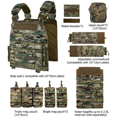 vAv YAKEDA Tactical Outdoor Vest Quick Release Adjustable Hunting Vest with PALS Molle System (US, Alpha, One Size, Regular, Regular, Mud Color)