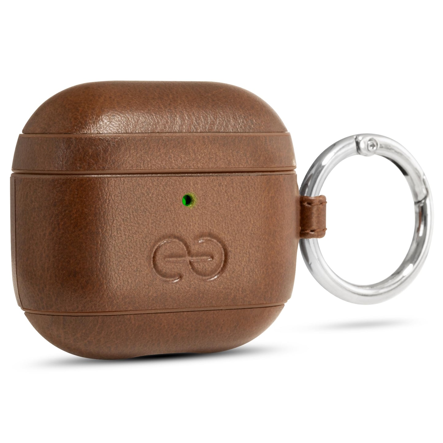 Dreem Om Case Cover with Keychain Clip Compatible with AirPods 4 for Apple AirPods 4th Generation, Vegan Leather AirPod Case for Men & Women, Luxury Earbuds Accessory for iPhone - Chocolate
