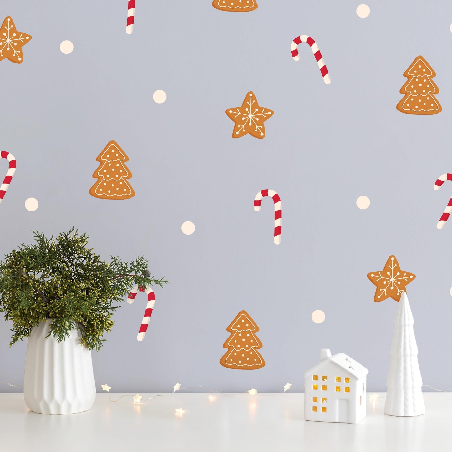 Removable Wall Decals for Kids Room – Peel and Stick Wall Stickers for Girls & Boys Bedroom, Playroom & Nursery – Easy to Apply Wall Decor - Candy Canes Christmas