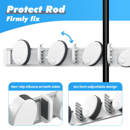 Jorazor Vertical Fishing Rod Holder,Wall Mounted Fishing Rod Rack,Fishing Pole Holders for Garage,Support Extra Large & Heavy Fishing Rod and Reel Combos (1-pack White/Gray)